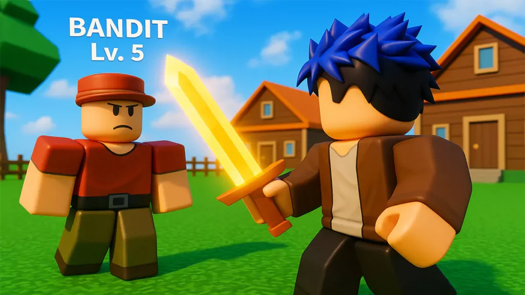 Blox Fruits player accepting a quest from an NPC on Starter Island