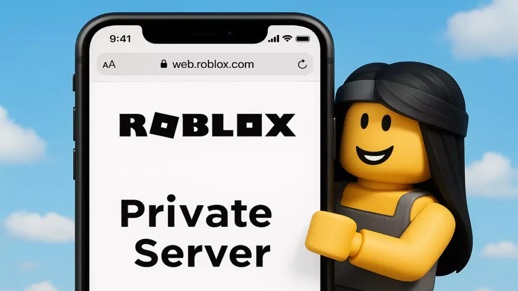 Roblox profile screen with join game button in private server