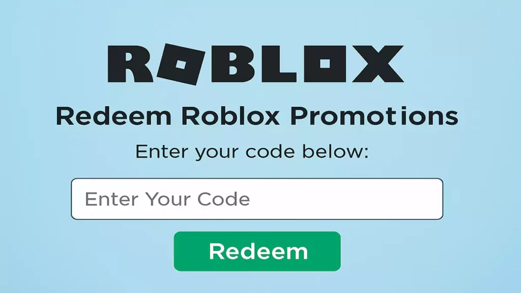 Roblox promo code redemption page