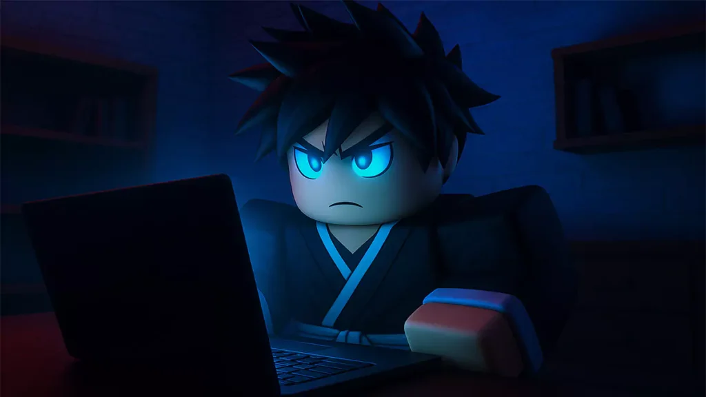 Roblox Reaper 2 player character using a laptop to find new working codes