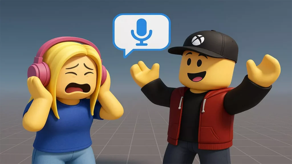 Testing spatial voice chat in Roblox Studio with VoiceChatService enabled.
